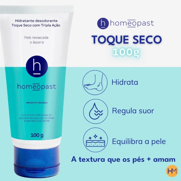 Kit Homeopast Toque Seco Tripla Ação 100g e Fortalecedor de Unhas 18ml