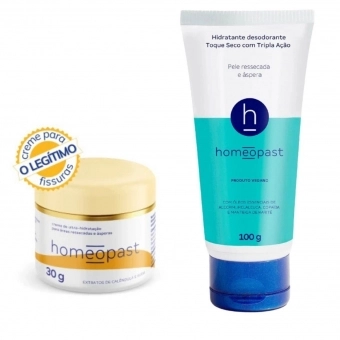 Kit Homeopast Ultra Hidratação 30g e Toque Seco Tripla Ação 100g