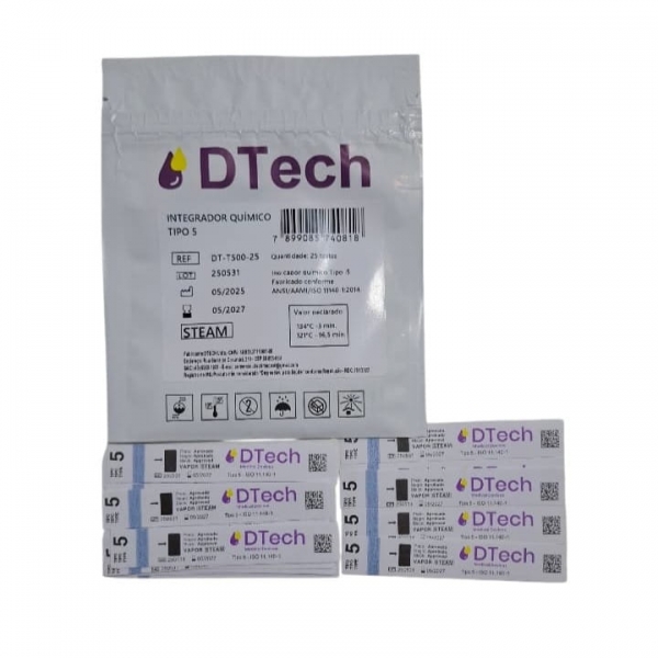 Integrador Químico Tipo 5 Para Autoclave Com 25 - DTECH