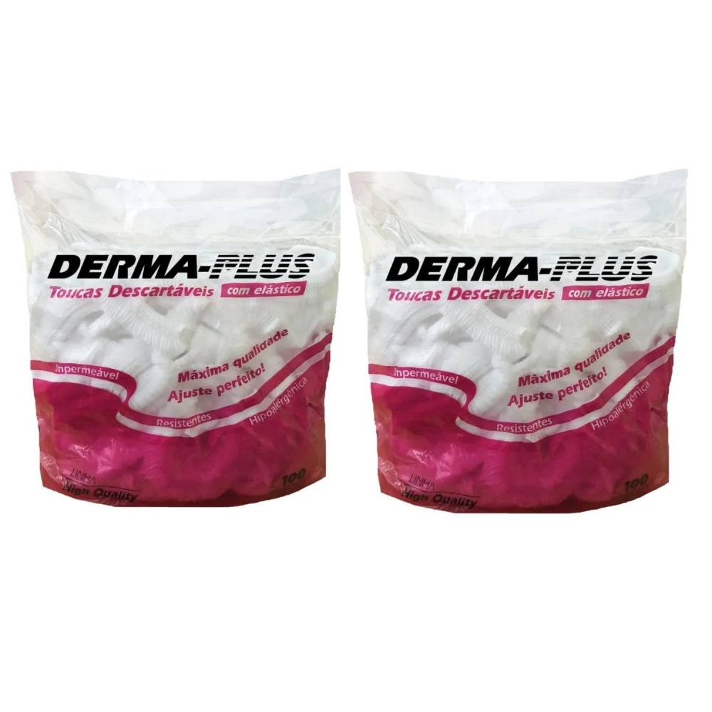 Kit 2 Pacotes de Touca Descartável Derma-Plus (100 Un. cada)