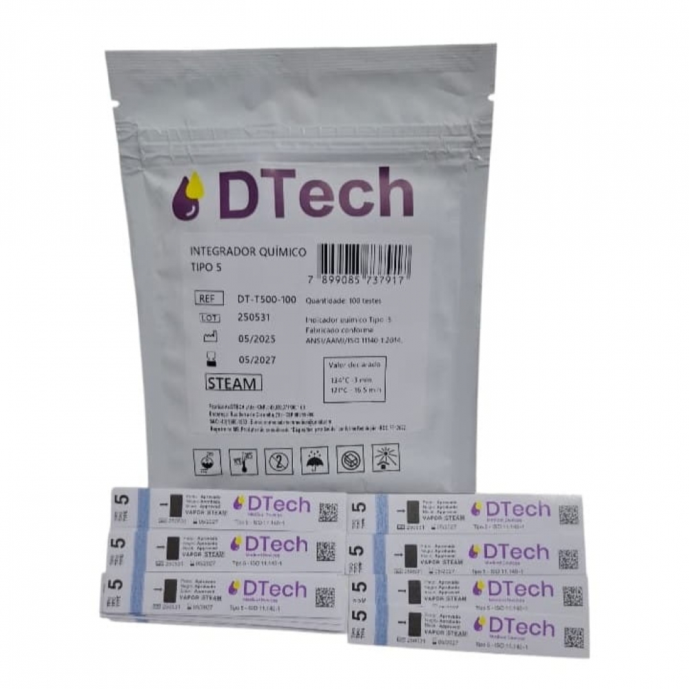 Integrador Químico Tipo 5 Para Autoclave Com 100 - DTECH