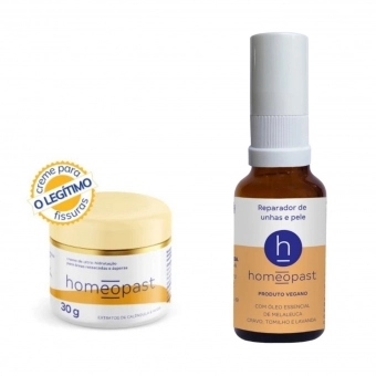 Kit Homeopast Ultra Hidratação 30g e Spray Reparador de Unhas e Pele