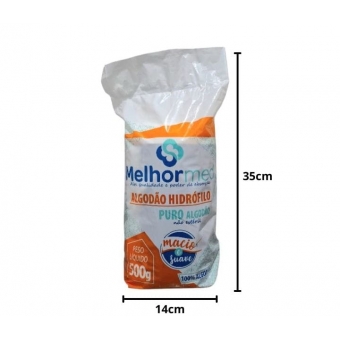 Algodão Hidrófilo Melhormed Não Estéril 500g