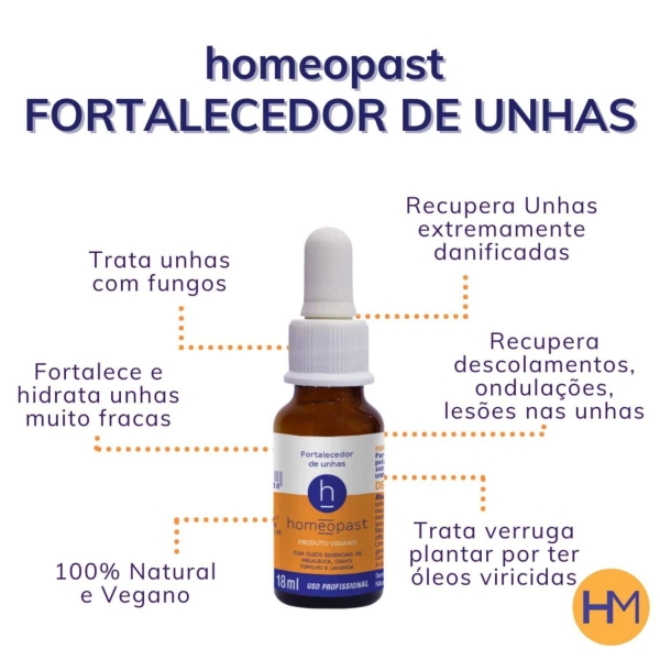 Kit Homeopast Toque Seco Tripla Ação 100g e Fortalecedor de Unhas 18ml